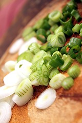 Image showing spring onion slices