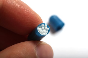 Image showing open homeopathic capsule