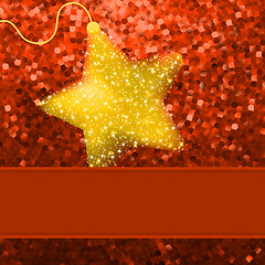 Image showing Christmas stars on orange background. EPS 8