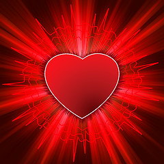 Image showing Glowing Heart with heartbeat. EPS 8