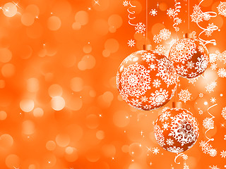 Image showing Christmas orange background with snowflakes. EPS 8