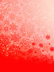 Image showing Abstract red winter with snowflakes. EPS 8