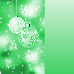 Image showing Green card with christmas balls. EPS 8