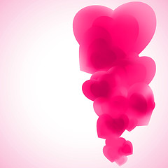 Image showing Pink hearts confetti fly Valentine's day. EPS 8