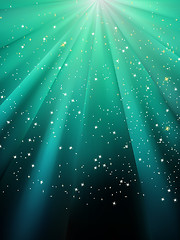 Image showing Stars on green striped background. EPS 8