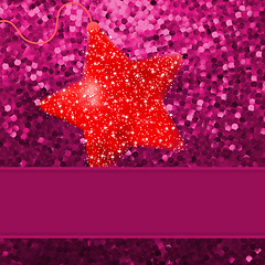 Image showing Christmas stars on red background. EPS 8