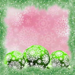 Image showing Green and pink christmas card. EPS 8