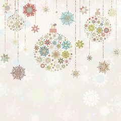 Image showing Beige background with christmas balls. EPS 8