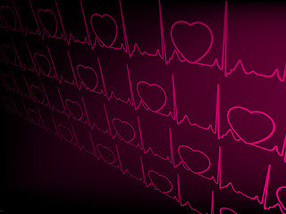 Image showing Heart cardiogram with shadow on purple. EPS 8