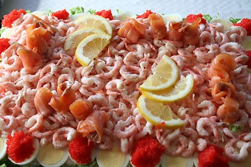 Image showing Sandwich gateau with seafood