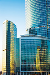 Image showing Skyscrapers at sunset