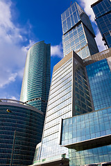 Image showing Modern skyscrapers in the sky