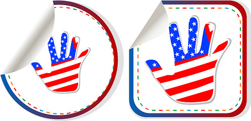 Image showing american hand sign stickers set