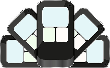 Image showing black smart phone isolated on white background