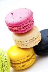 Image showing Colorful macarons dessert