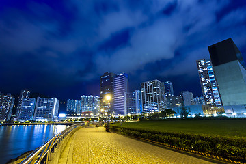 Image showing Hong Kong apartment blocks at night