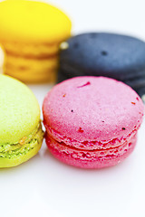 Image showing French dessert colorful mararoon