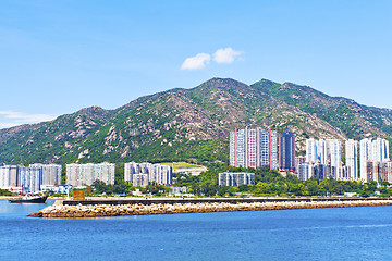 Image showing Hong Kong residential area along coast
