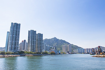 Image showing Hong Kong apartments along the coast