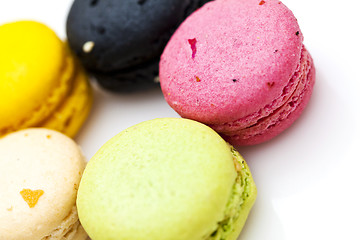 Image showing French dessert colorful mararoon