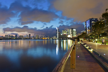 Image showing Hong Kong skyline at coast