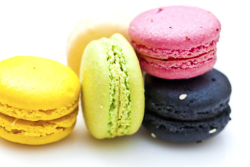 Image showing Colorful macarons dessert