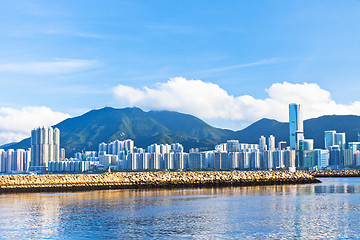 Image showing Hong Kong skyline with modern buildings background