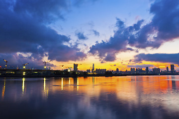 Image showing Hong Kong skyline at sunset