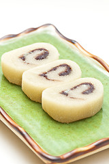 Image showing Chinese banana roll dessert