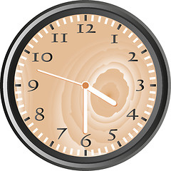 Image showing wooden wall clock - vector