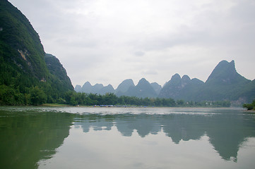 Image showing Beautiful Karst mountain landscape in Yangshuo Guilin, China