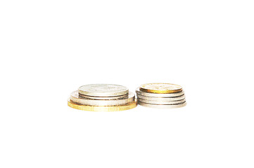 Image showing Stack of coins isolated on white background