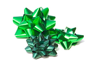 Image showing green foil bows