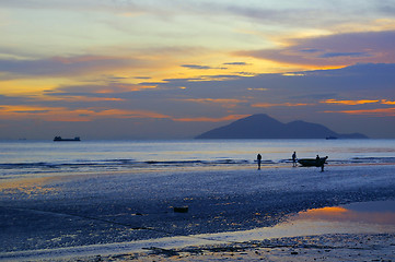 Image showing Sunset along the coast in Hong Kong