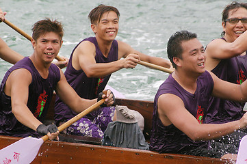 Image showing Dragon boat race in Hong Kong