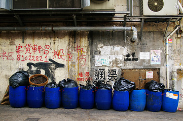 Image showing Dirty street in Hong Kong