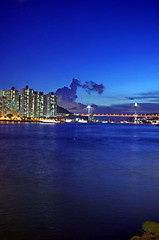 Image showing Hong Kong nightview at coast