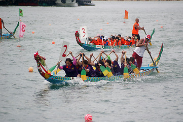 Image showing Dragon boat race in Hong Kong