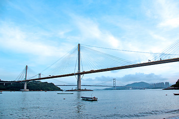 Image showing Ting Kau Bridge at day in Hong Kong