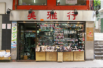 Image showing A traditional shoes shop in Hong Kong