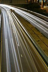 Image showing Light trails at highway