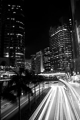 Image showing Traffic in Hong Kong at night