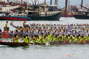 Image showing Dragon boat race in Hong Kong