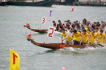 Image showing Dragon boat race in Hong Kong