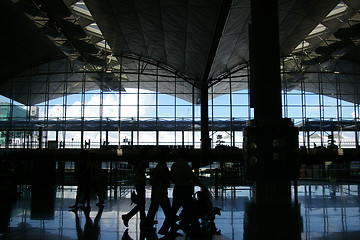 Image showing Airport with moving passengers