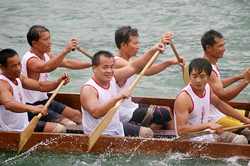 Image showing Dragon boat race in Hong Kong