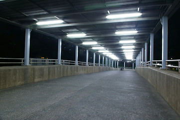 Image showing Footbridge at night with nobody