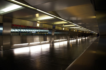 Image showing Footbridge at night
