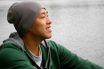 Image showing Asian man smiling