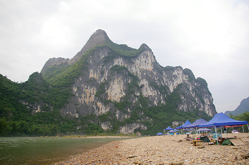 Image showing Beautiful Karst mountain landscape in Yangshuo Guilin, China